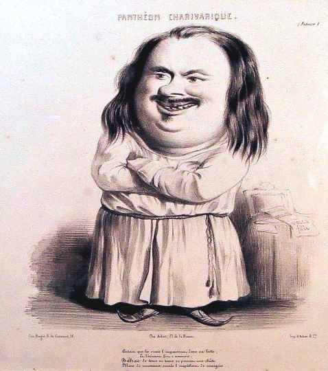 Caricatura di Honoré de Balzac, di Benjamin Roubaud, 1840