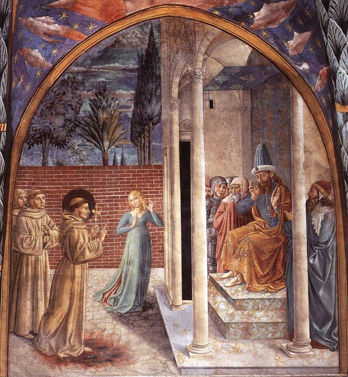 Francesco d'Assisi e il sultano al-Kamil, affresco di Benozzo Gozzoli