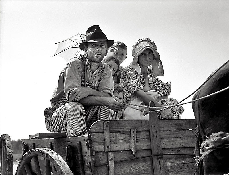 Una famiglia di Okies diretta a San Francisco, 1930 circa