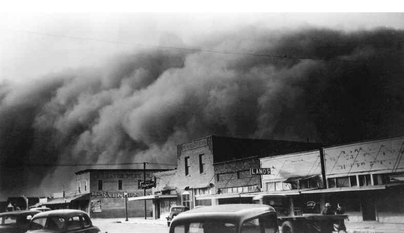 Una tempesta di sabbia a Elkhart, Kansas, 1937