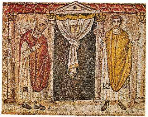 Il fariseo e il publicano alla porta del Tempio, della Basilica di Sant'Apollinare nuovo a Ravenna