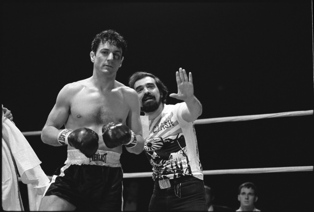 Martin Scorsese e Robert De Niro sul set di Toro Scatenato